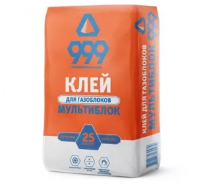 999 Мультиблок Клей для газоблоков (КГБ) (25 кг) (1под.-48шт) и/х - купить в Тамбове