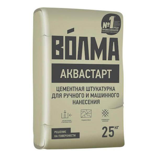 Смесь сухая цементная штукатурная "ВОЛМА-Аквастарт" 25 кг (1п- 56шт)и/х - купить в Тамбове