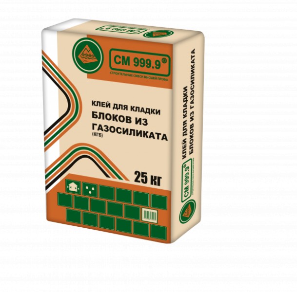 СМ999.9 Клей для блоков из газобетона КГБ (25кг)(1под=48шт) - купить в Тамбове