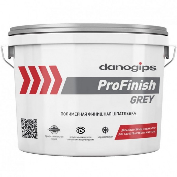 DANOGIPS шпатлевка финишная DANO ProFinish Grey (16,5кг) (1под.- 44шт.) и/х - купить в Тамбове